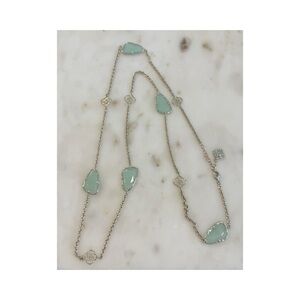 Kendra Scott Gold Necklace with Mint Green Accents